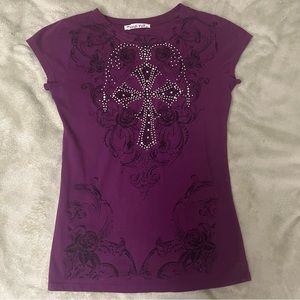 Heidi Full y2k bedazzled baby tee